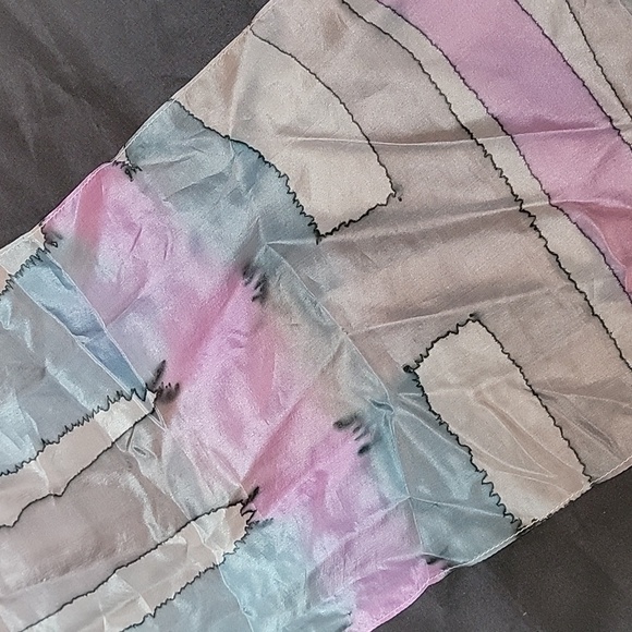 Lightweight Colorful Watercolor Scarf - Picture 9 of 9